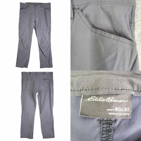 Eddie Bauer Other - Eddie Bauer Pants Mens Nylon Cargo Straight Hiking Size 40x30 Gray Flat Front